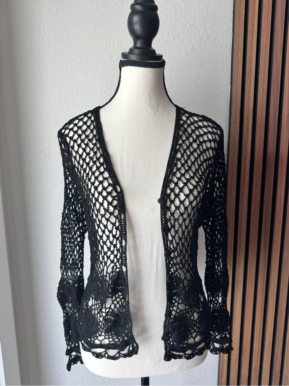 Vintage Express Open Crochet Cardigan Sweater